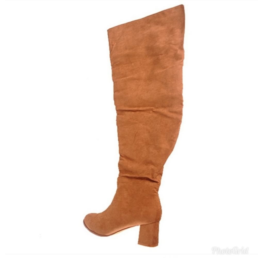 Suede Wide Calf Thigh High Boots